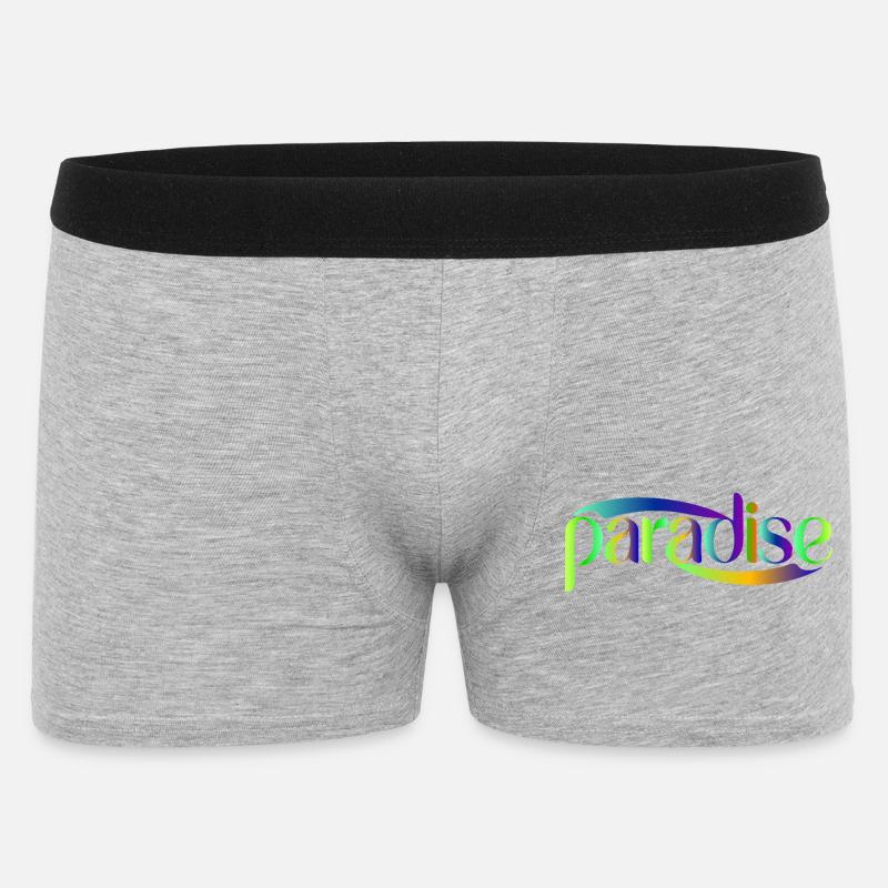 Paradise Rainbow Script Design - Men's Boxer Shorts - heather grey