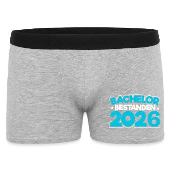 Bachelor 2026 Abschluss Promotion Sponsion - Männer Boxer Shorts - Grau meliert - Vorne