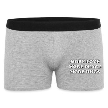 Plus d’amour Plus de paix Plus de câlins - Boxer Homme - gris chiné - Devant