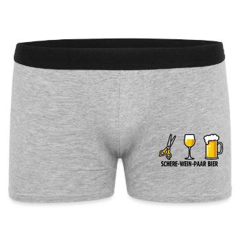 Scissors Wine Couple Beer Funny Party Pun - Men's Boxer Shorts - heather grey - Front