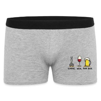 Scissors Wine Couple Beer Funny Party Pun - Men's Boxer Shorts - heather grey - Front
