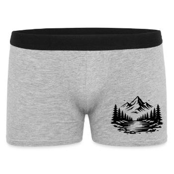 Berge Wald Outdoor Symbol - Männer Boxer Shorts - Grau meliert - Vorne