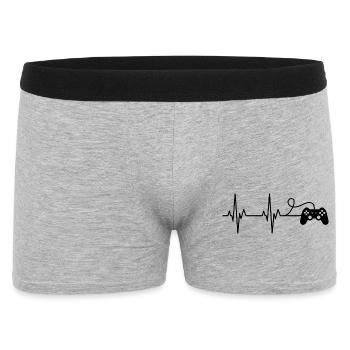 Heartbeat Gaming Controller - Men's Boxer Shorts - heather grey - Front
