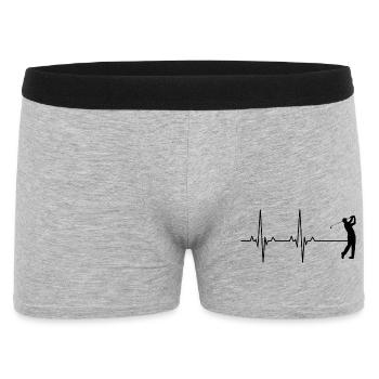 Golf Heartbeat Golfing Frauen - Männer Boxer Shorts - Grau meliert - Vorne