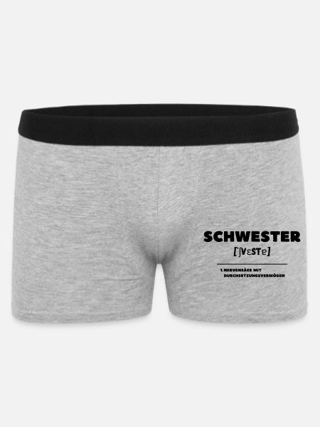 Schwester Definition Nervensäge - Männer Boxer Shorts - Grau meliert