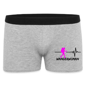 WANDERWOMAN – TRAIL QUEEN! WANDERLUST, HIKING - Men's Boxer Shorts - heather grey - Front
