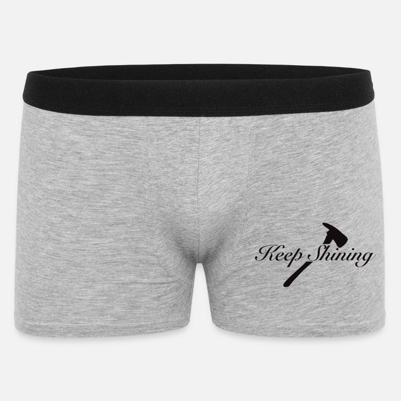 Keep Shining  - Männer Boxer Shorts - Grau meliert
