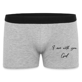 I Am With You God - Christian Gifts - Men's Boxer Shorts - heather grey - Front