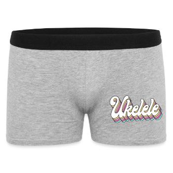 Hawaiian Ukulele Uke Retro Vintage - Männer Boxer Shorts - Grau meliert - Vorne