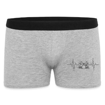 Herzschlag Drumset Silhouette Drummer Heartbeat  - Männer Boxer Shorts - Grau meliert - Vorne