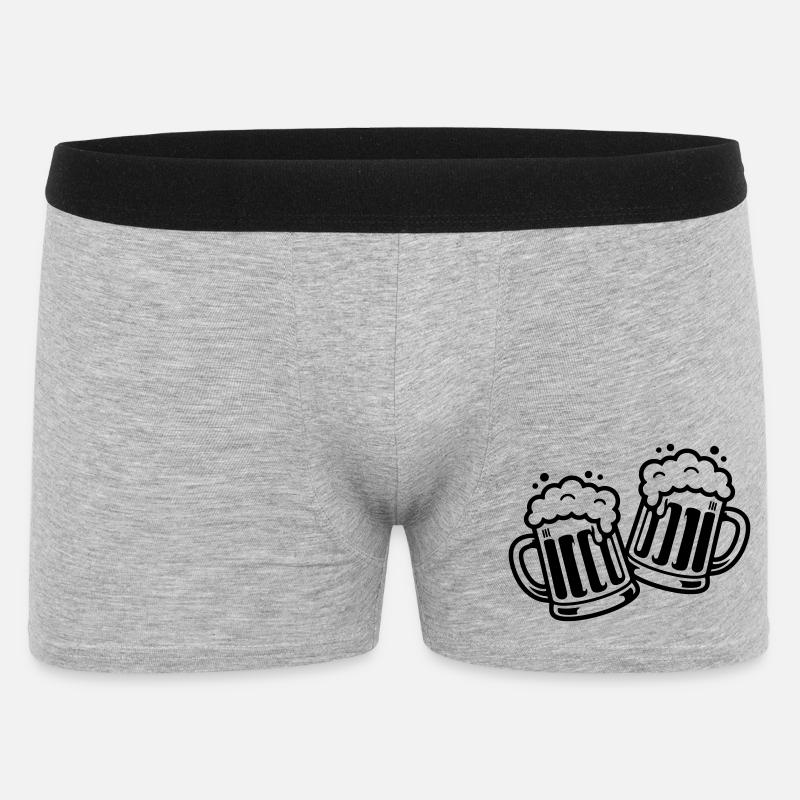 Bierkrug Prost Comic Bier - Männer Boxer Shorts - Grau meliert