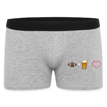 American Football Beer Heart - Men's Boxer Shorts - heather grey - Front