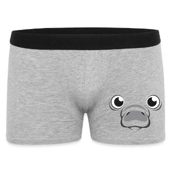 Manatee Face Kawaii Lazy Funny Face Kid Costume - Men's Boxer Shorts - heather grey - Front