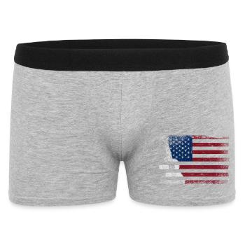 Ukulélé hawaïen Uke Drapeau américain - Boxer Homme - gris chiné - Devant