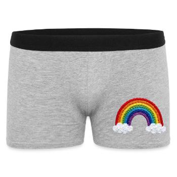 Arc-en-ciel dans un aspect brodé (imprimé) - Boxer Homme - gris chiné - Devant