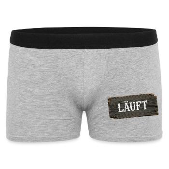 Läuft – minimalistisches Handwerker Statement - Männer Boxer Shorts - Grau meliert - Vorne