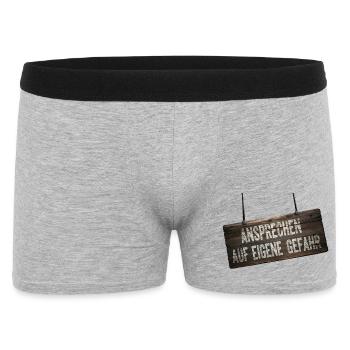 Address at Your Own Risk – Humor Shield - Men's Boxer Shorts - heather grey - Front