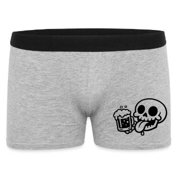 Skeleton Beer Glass Funny - Men's Boxer Shorts - heather grey - Front