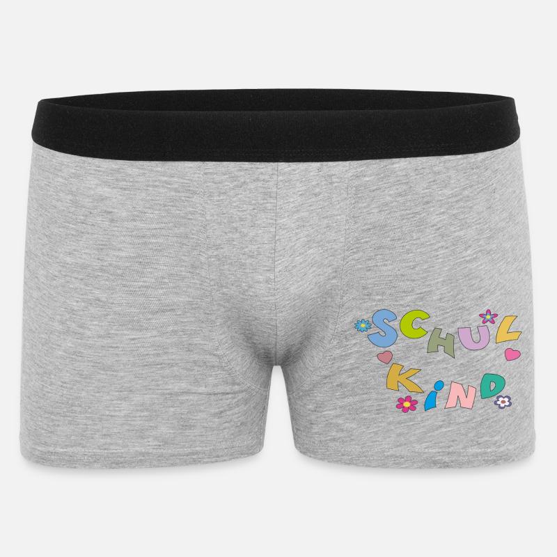 Bunte Schulkind Buchstaben - Männer Boxer Shorts - Grau meliert