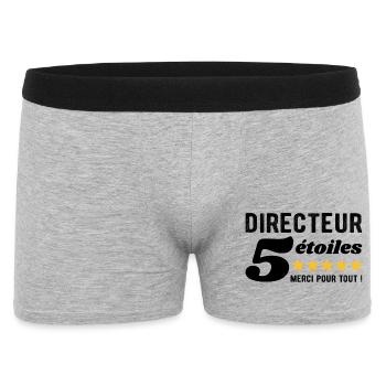 Cadeau Directeur 5 Étoiles - Merci pour tout ! - Boxer Homme - gris chiné - Devant