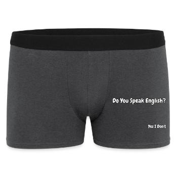 Conception drôle de blagues en anglais - Boxer Homme - charbon - Devant