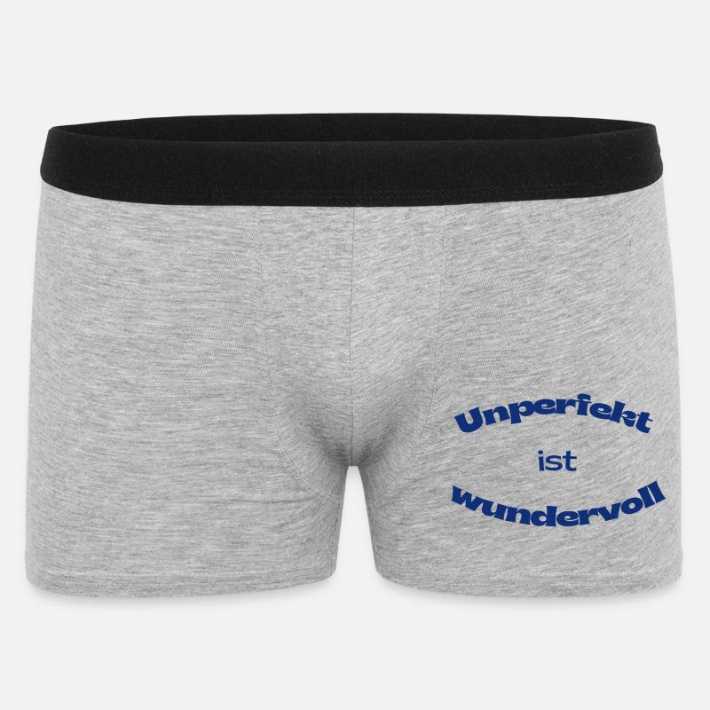Unperfekt ist wundervoll – Statement Design - Männer Boxer Shorts - Grau meliert