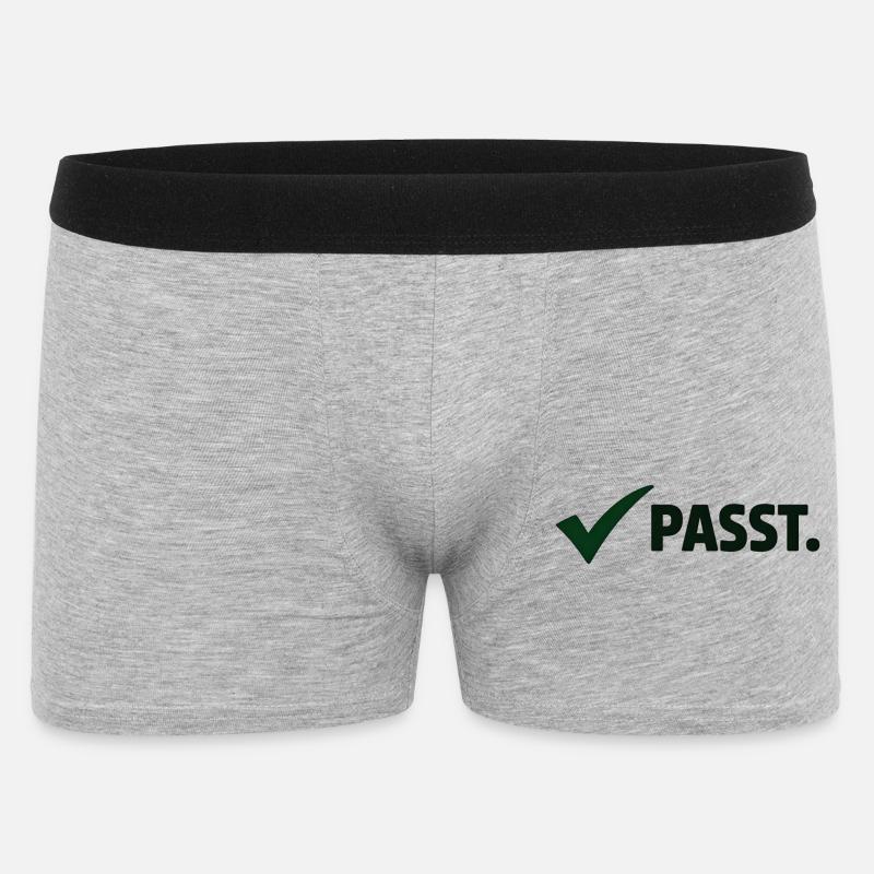 Passt. Minimal Meme Statement T-Shirt - Männer Boxer Shorts - Grau meliert