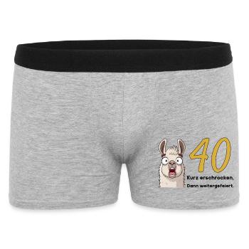 40th birthday – briefly frightened, then celebrated - Men's Boxer Shorts - heather grey - Front