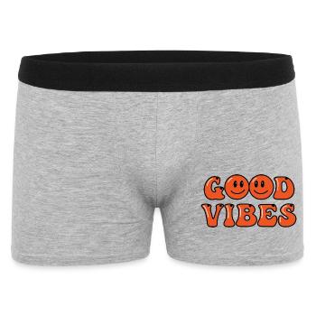 Bonne onde, police orange bulleuse - Boxer Homme - gris chiné - Devant