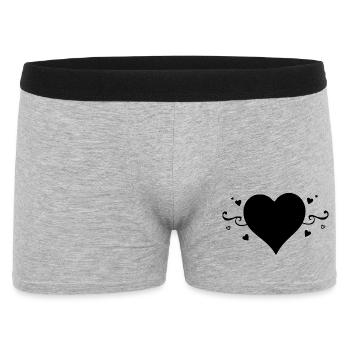 Black Heart Valentinstagsgeschenk - Männer Boxer Shorts - Grau meliert - Vorne