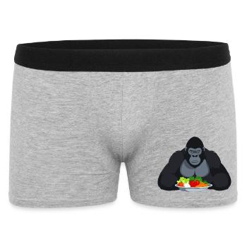 Gorille cool avec motif de singe en assiette de légumes - Boxer Homme - gris chiné - Devant