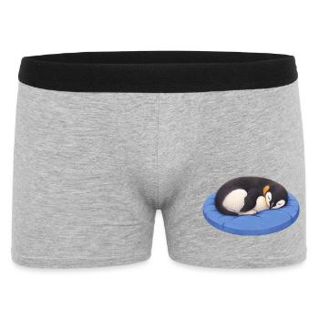 Mignon manchot de dessins animés endormi en train de se câliner - Boxer Homme - gris chiné - Devant