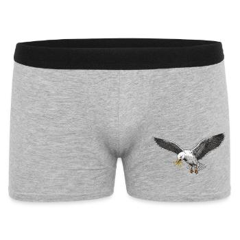 Mouette drôle qui vole des frites sur la plage - Boxer Homme - gris chiné - Devant