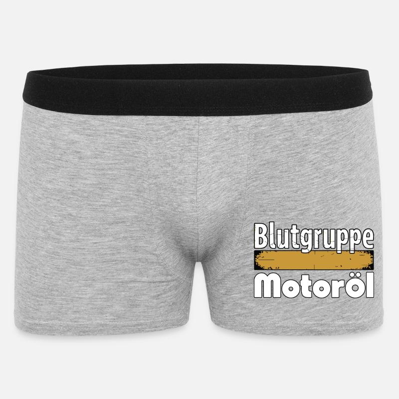 Blutgruppe Motoröl Schrauber Design - Männer Boxer Shorts - Grau meliert