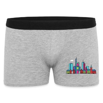 Frankfurt City Skyline Mainhattan Line Art - Men's Boxer Shorts - heather grey - Front