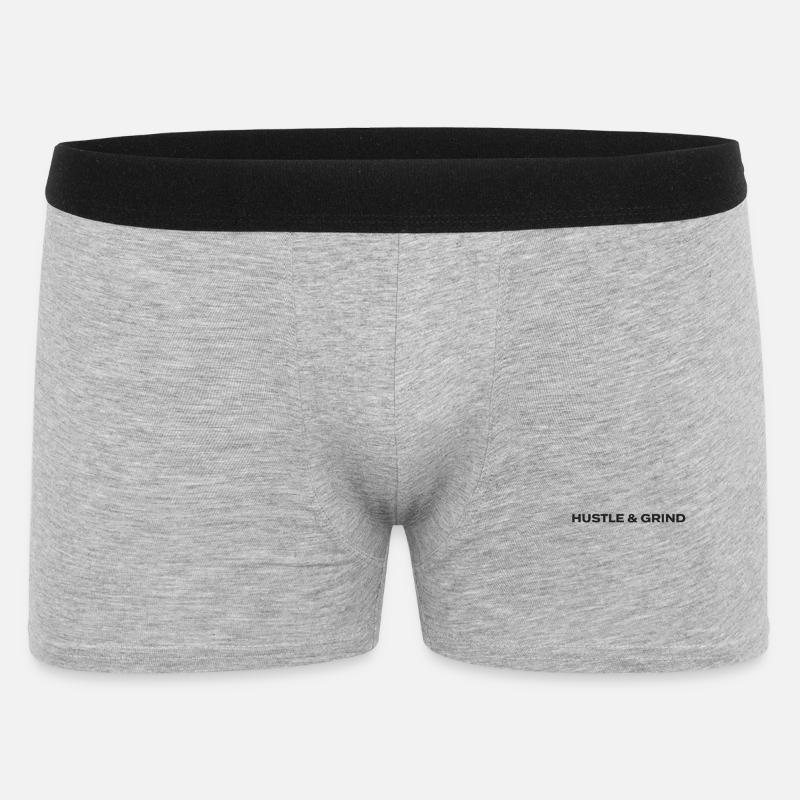 Conception du motif Hustle et Grind - Boxer Homme - gris chiné