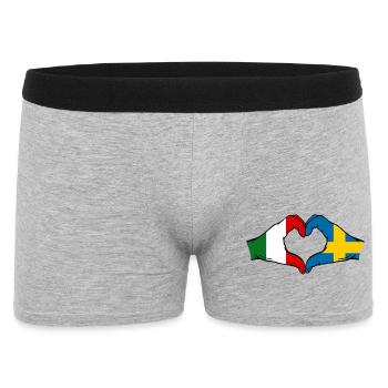 Italie Drapeau Suédois, mains, forme de cœur - Boxer Homme - gris chiné - Devant