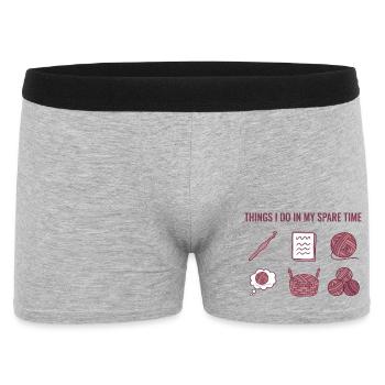 Things I Do In My Spare Time Funny Crochet Lover - Men's Boxer Shorts - heather grey - Front