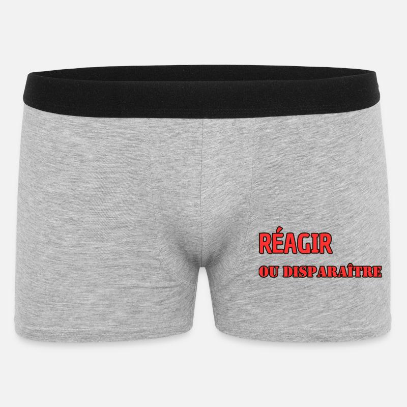 Reagieren oder verschwinden - Männer Boxer Shorts - Grau meliert