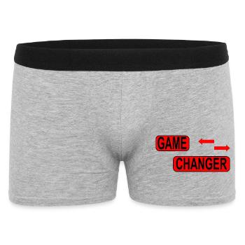 Game Changer / Veränderung / Statement - Männer Boxer Shorts - Grau meliert - Vorne