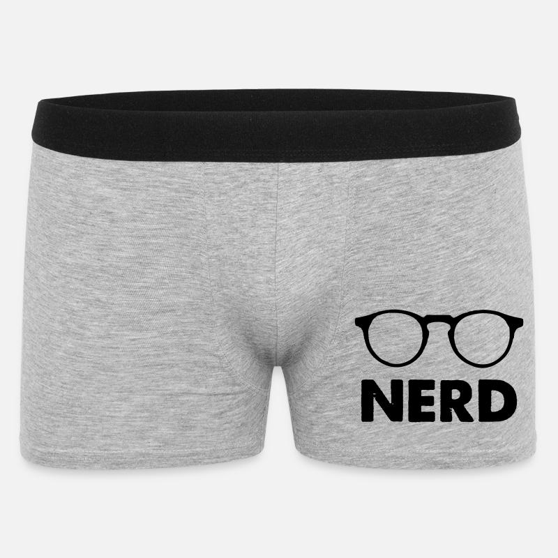 Brille Nerd - Männer Boxer Shorts - Grau meliert