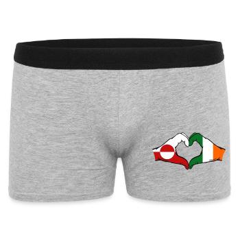 Greenland Ireland Flag Hands Heart Shape - Men's Boxer Shorts - heather grey - Front