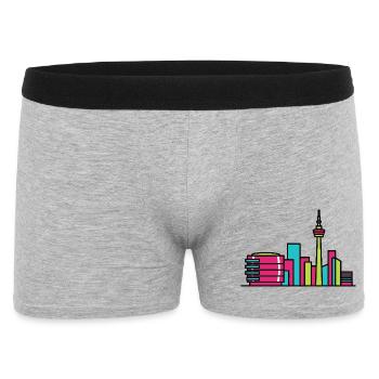 Birmingham City Skyline Library Moderne Linienkunst - Männer Boxer Shorts - Grau meliert - Vorne