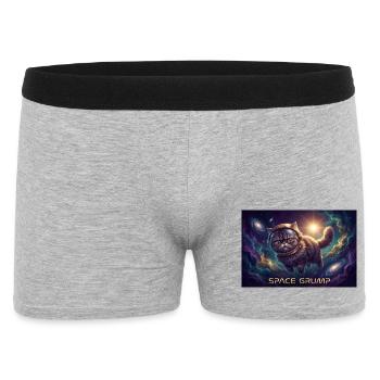 Space Grump Space Cat Neon - Men's Boxer Shorts - heather grey - Front