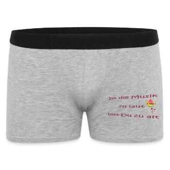 Musik zu laut bist Du zu alt - Männer Boxer Shorts - Grau meliert - Vorne