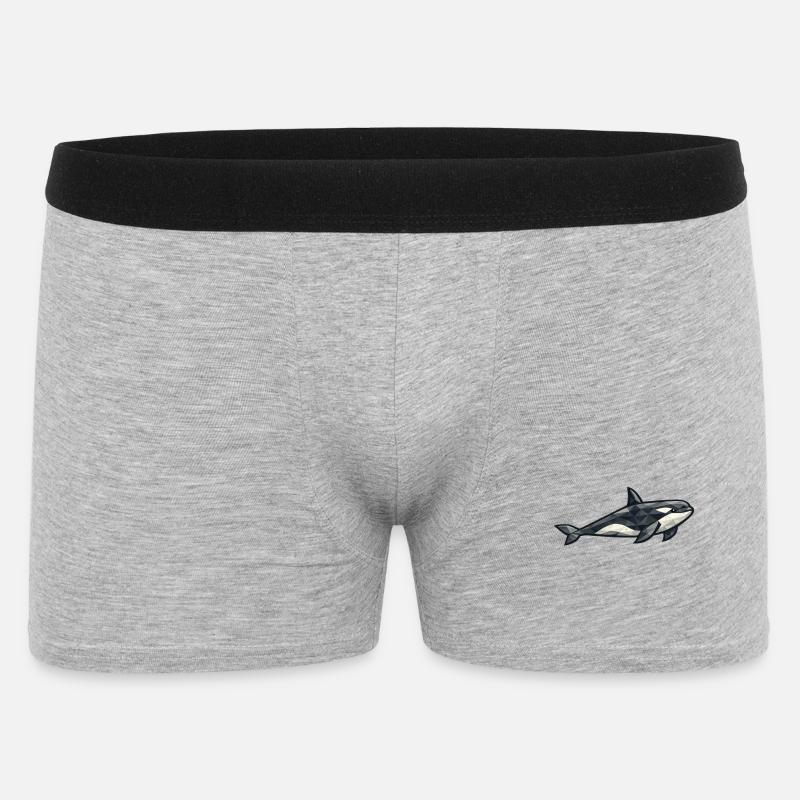 Aarluk - Low poly - Orca - Men's Boxer Shorts - heather grey