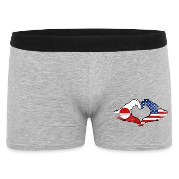 Mains du drapeau américain du Groenland en forme de cœur utilisées - Boxer Homme - gris chiné - Devant