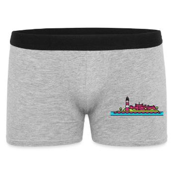 Plymouth City Skyline Smeaton's Tower Line Art - Men's Boxer Shorts - heather grey - Front