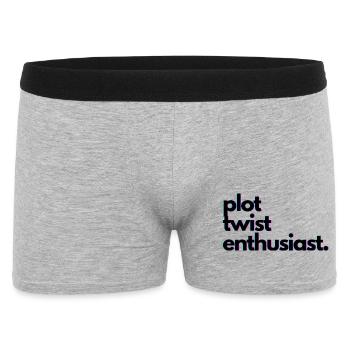 Plot_twist_enthusiast - Boxer Homme - gris chiné - Devant