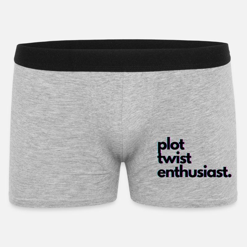Plot_twist_enthusiast - Männer Boxer Shorts - Grau meliert